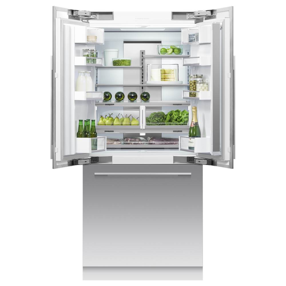 36'' French Door Refrigerator Freezer, 80'' H, 16.8 cu ft, F&P Stainless Panel Req, Ice & External Water Requires - RD3680AU or RD3684AU
