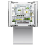 36'' French Door Refrigerator Freezer, 80'' H, 16.8 cu ft, F&P Stainless Panel Req, Ice & External Water Requires - RD3680AU or RD3684AU