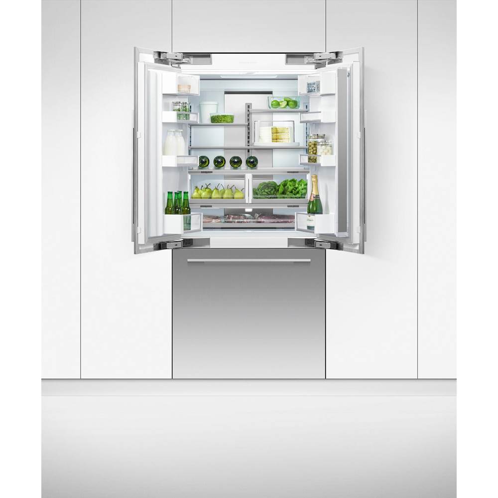 36'' French Door Refrigerator Freezer, 80'' H, 16.8 cu ft, F&P Stainless Panel Req, Ice & External Water Requires - RD3680AU or RD3684AU