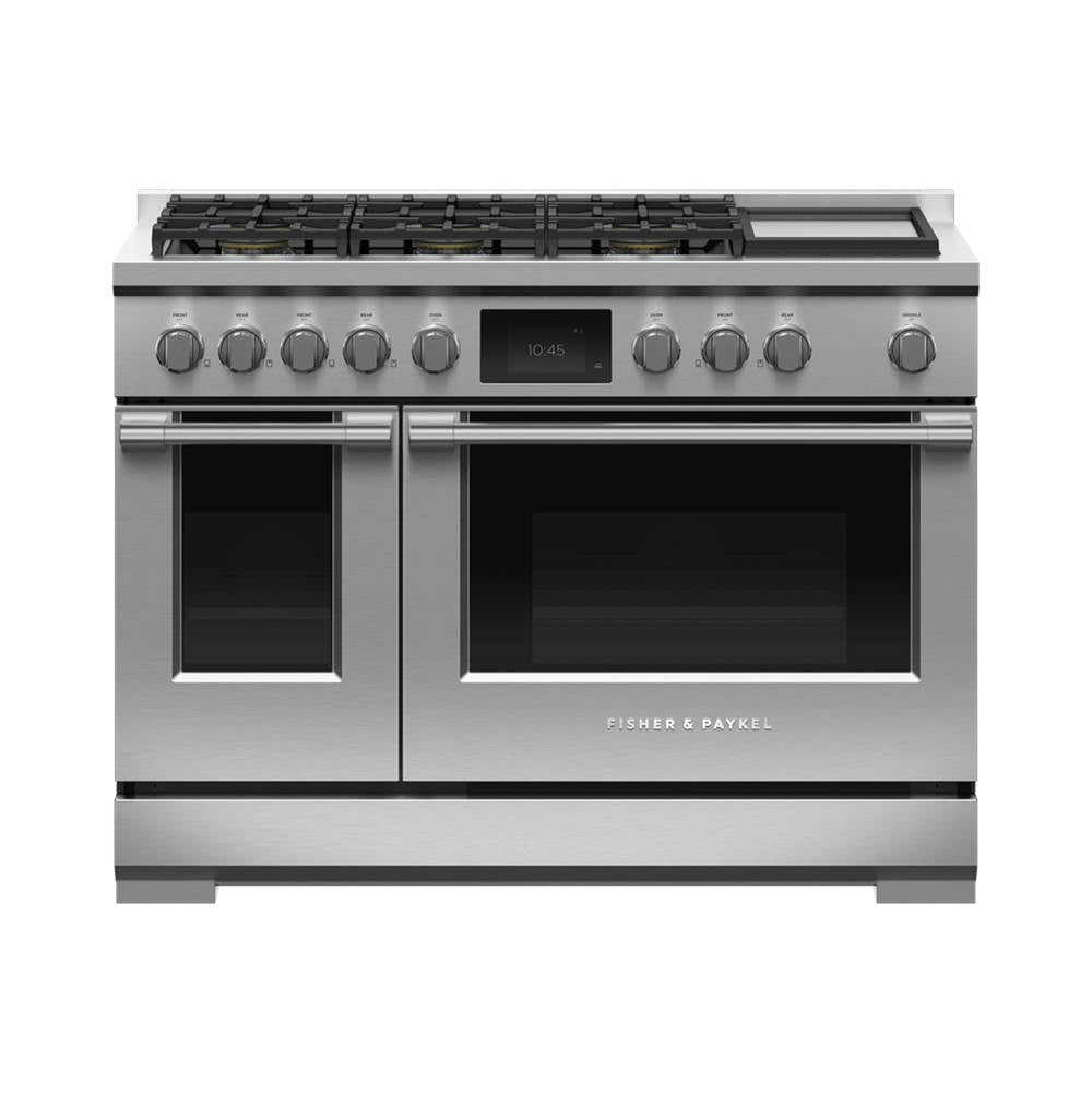 Fisher & Paykel - 48' Range, 6 Burners with Griddle, Self-cleaning, LPG