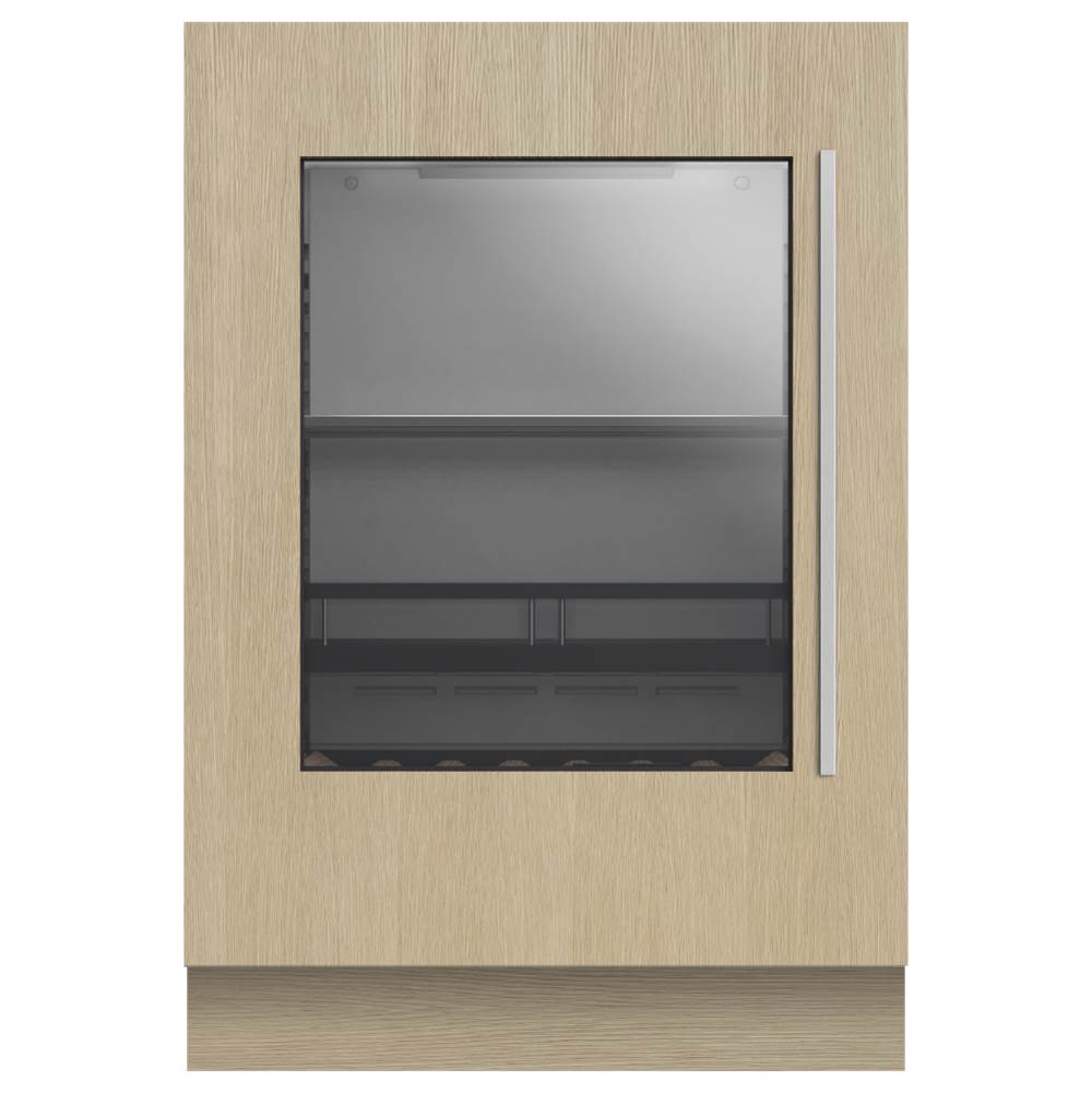 Fisher & Paykel - 24'' Undercounter Beverage Refrigerator, 4.6 cu. ft., Panel Ready Glass Door, Left Hinge (Reversible Door)