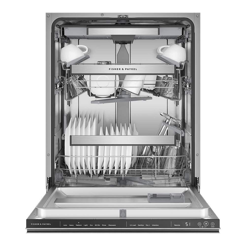 Stainless Steel, Tall,  8 Wash Cycles, 15 Place Settings, 3 Racks, Recessed Handle