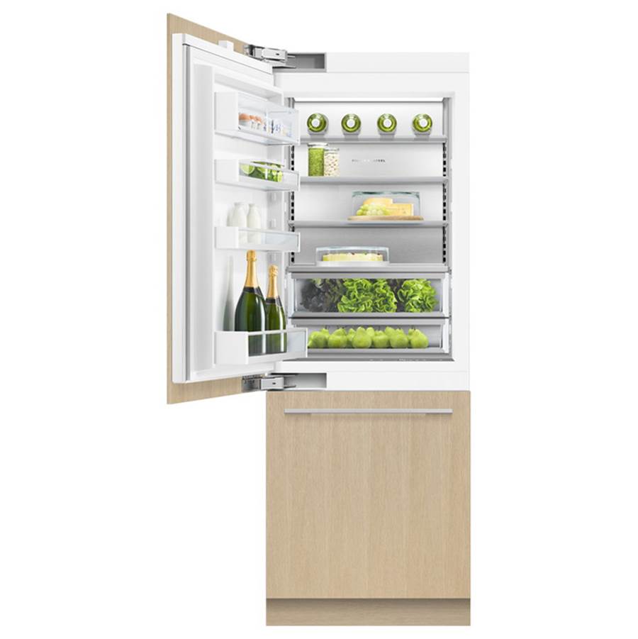 30'' VTZ Column Bottom Mount Refrigerator Freezer, Panel Ready, 15.9 cu ft, Stainless Interior, Ice & Internal Water, Left Hinge
