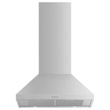 30'' Pyramid Chimney Wall Hood, 600 CFM, Stainless Steel