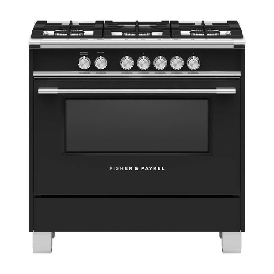 Fisher & Paykel - 36'' Range, 5 Burners, Black