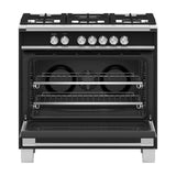 36'' Range, 5 Burners, Black