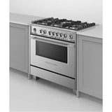 36'' Range, 5 Burners, Stainless Steel