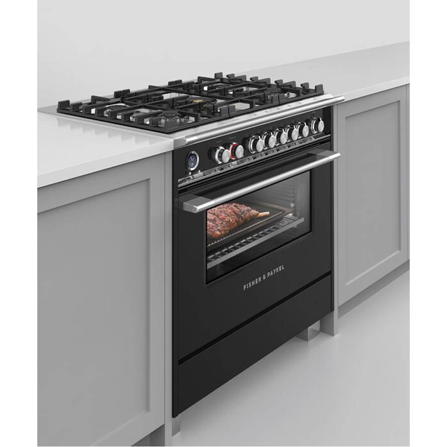 36'' Range, 5 Burners, Self-cleaning, Black