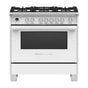 Fisher & Paykel - 36'' Range, 5 Burners, Self-cleaning, White