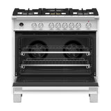 36'' Range, 5 Burners, Self-cleaning, White