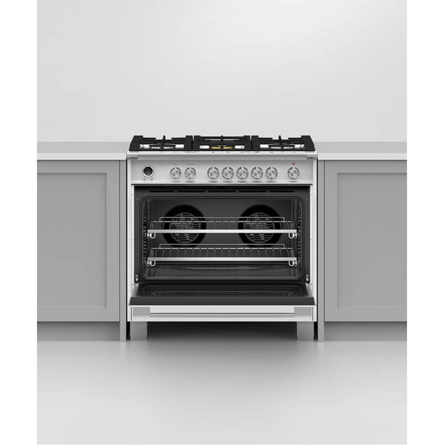36'' Range, 5 Burners, Self-cleaning, White