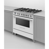 36'' Range, 5 Burners, Self-cleaning, White