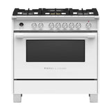 36'' Range, 5 Burners, Self-cleaning, White