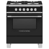 Fisher & Paykel - 30''  Range, 4 Burners, Black - Black