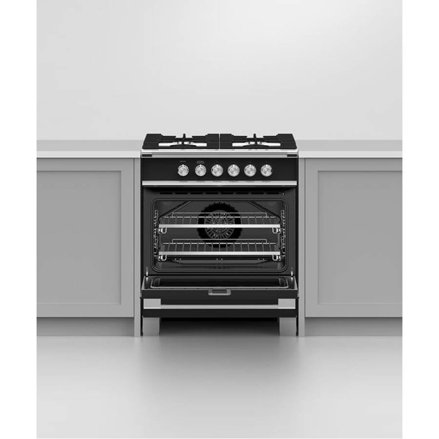 30''  Range, 4 Burners, Black