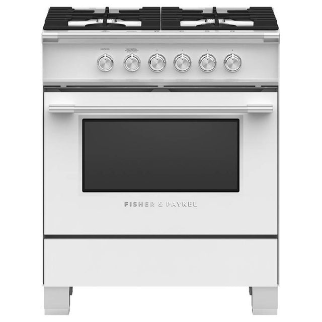 Fisher & Paykel - 30'' Range, 4 Burners, White - White