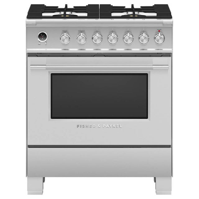Fisher & Paykel - 30'' Range, 4 Burners, Self-cleaning, Stainless Steel - Stainless Steel