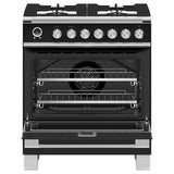 30'' Range, 4 Burners, Self-cleaning, Black