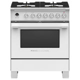 Fisher & Paykel - 30'' Range, 4 Burners, Self-cleaning, White - White