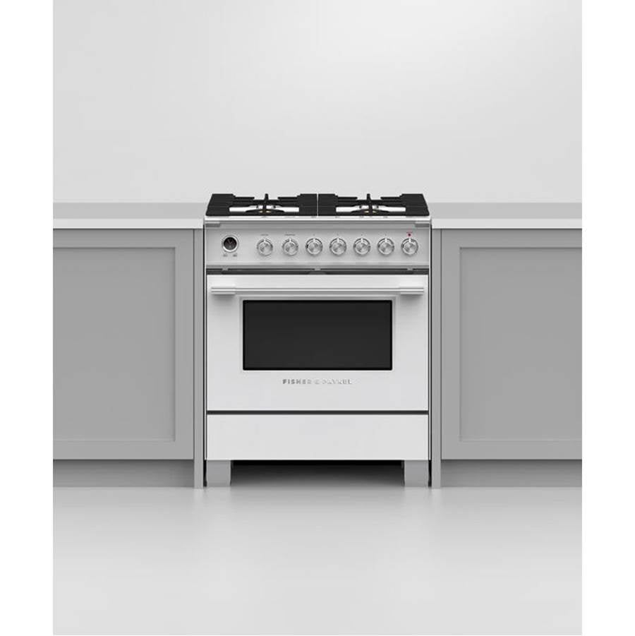 30'' Range, 4 Burners, Self-cleaning, White