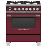 Fisher & Paykel - 30'' Range, 4 Burners, Self-cleaning, Red