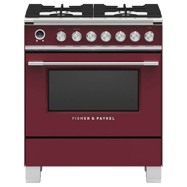 Fisher & Paykel - 30'' Range, 4 Burners, Self-cleaning, Red