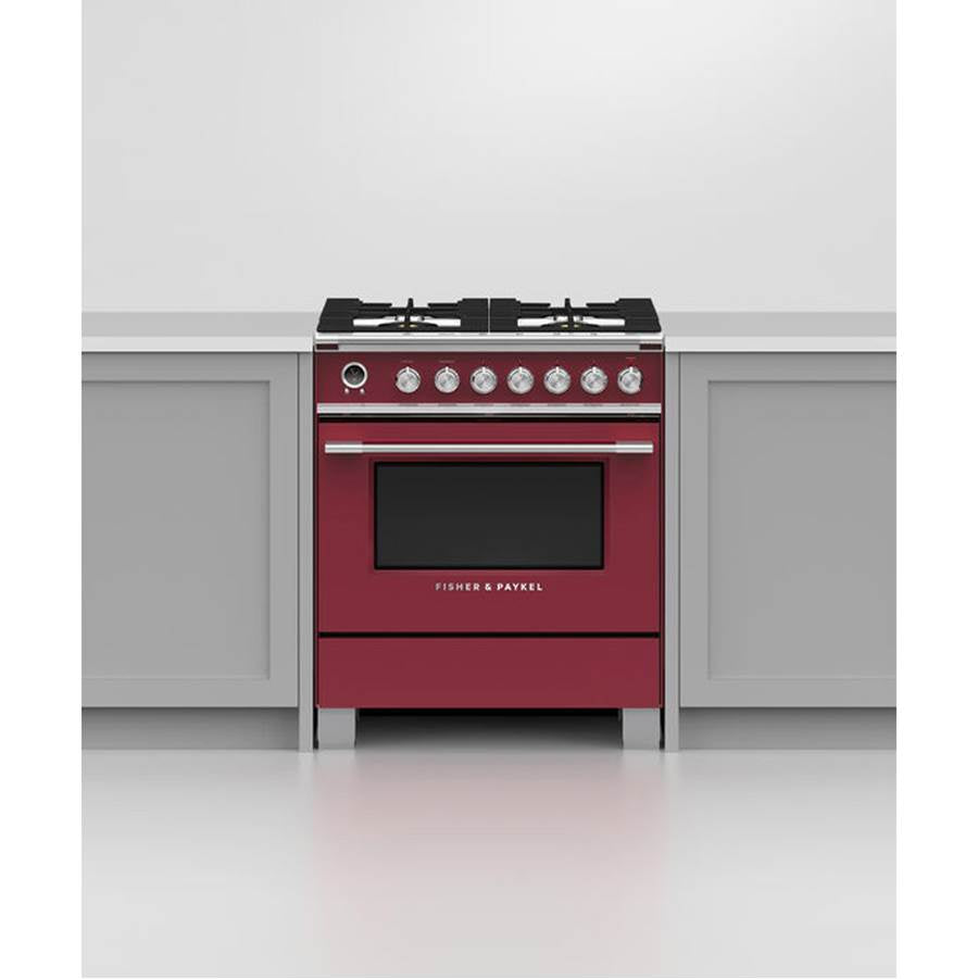 30'' Range, 4 Burners, Self-cleaning, Red