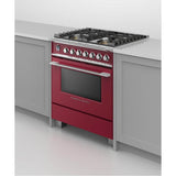 30'' Range, 4 Burners, Self-cleaning, Red