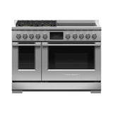 Fisher & Paykel - 48' Range, 4 Zone Induction with SmartZone & 4 Burner Gas, Self-cleaning, Natural Gas - Stainless Steel