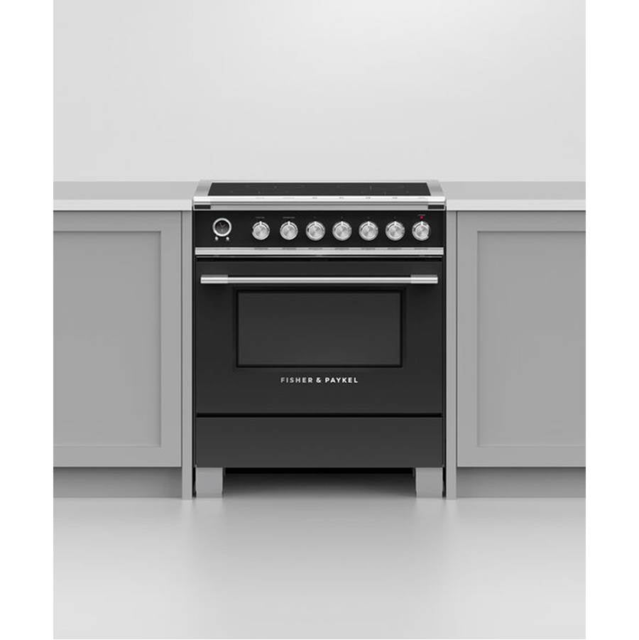30'' Range, 4 Zones, Self-cleaning, Black