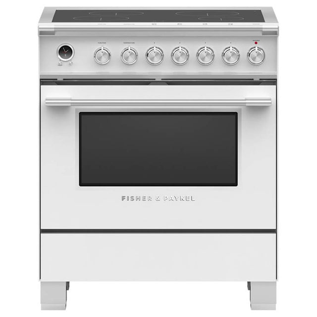 Fisher & Paykel - 30'' Range, 4 Zones, Self-cleaning, White - White