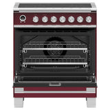 30'' Range, 4 Zones, Self-cleaning, Red