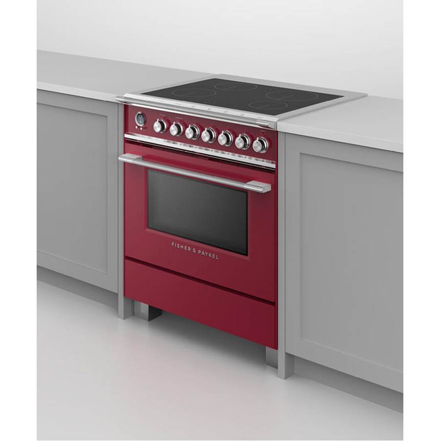 30'' Range, 4 Zones, Self-cleaning, Red