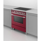 30'' Range, 4 Zones, Self-cleaning, Red