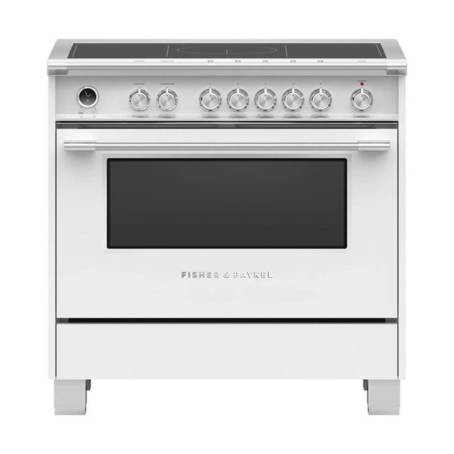 Fisher & Paykel - 36'' Range, 5 Zones with SmartZone, Self-cleaning, White - White