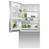 32'' Bottom Mount Refrigerator Freezer, Stainless Steel, 17.1 cu ft, Ice Only, Counter Depth, Left Hinge, Contemporary Square Handle