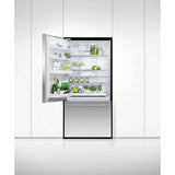 32'' Bottom Mount Refrigerator Freezer, Stainless Steel, 17.1 cu ft, Ice & External Water, Counter Depth, Left Hinge, Contemporary Square Handle