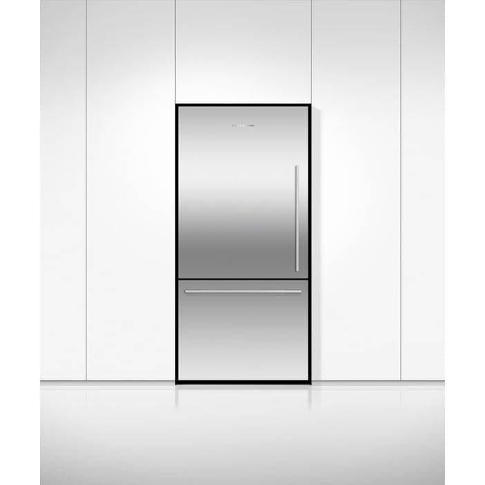 32'' Bottom Mount Refrigerator Freezer, Stainless Steel, 17.1 cu ft, Non Ice & Water, Counter Depth, Left Hinge, Contemporary Square Handle
