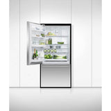 32'' Bottom Mount Refrigerator Freezer, Stainless Steel, 17.1 cu ft, Non Ice & Water, Counter Depth, Left Hinge, Contemporary Square Handle