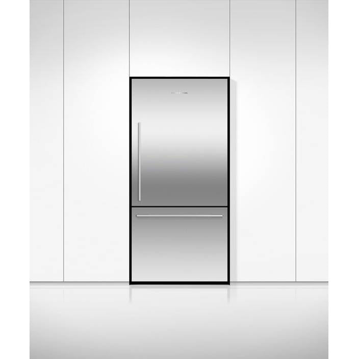 32'' Bottom Mount Refrigerator Freezer, Stainless Steel, 17.1 cu ft, Non Ice & Water, Counter Depth, Right Hinge, Contemporary Square Handle