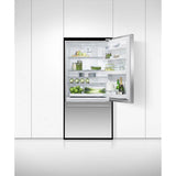 32'' Bottom Mount Refrigerator Freezer, Stainless Steel, 17.1 cu ft, Non Ice & Water, Counter Depth, Right Hinge, Contemporary Square Handle