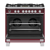36'' Range, 5 Burners, Self-cleaning, Red