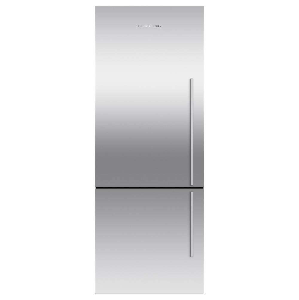 Fisher & Paykel - 25'' Bottom Mount Refrigerator Freezer, Stainless Steel, 13.5 cu ft, Ice Only, Counter Depth, Left Hinge, Contemporary Square Handle
