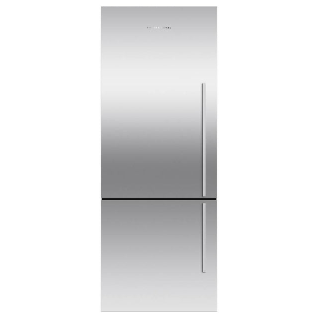 Fisher & Paykel - 25'' Bottom Mount Refrigerator Freezer, Stainless Steel, 13.5 cu ft, Ice Only, Counter Depth, Left Hinge, Contemporary Square Handle