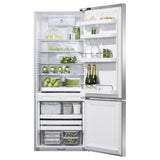 25'' Bottom Mount Refrigerator Freezer, Stainless Steel, 13.5 cu ft, Ice Only, Counter Depth, Right Hinge, Contemporary Square Handle