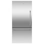 Fisher & Paykel - 32'' Bottom Mount Refrigerator Freezer, Stainless Steel, 17.1 cu ft, Ice Only, Counter Depth, Left Hinge, Professional Round Flush Handle