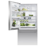 32'' Bottom Mount Refrigerator Freezer, Stainless Steel, 17.1 cu ft, Ice Only, Counter Depth, Left Hinge, Professional Round Flush Handle