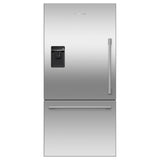 Fisher & Paykel - 32'' Bottom Mount Refrigerator Freezer, Stainless Steel, 17.1 cu ft, Ice & External Water, Counter Depth, Left Hinge, Professional Round Flush Handle