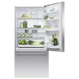 32'' Bottom Mount Refrigerator Freezer, Stainless Steel, 17.1 cu ft, Ice Only, Counter Depth, Right Hinge, Professional Round Flush Handle