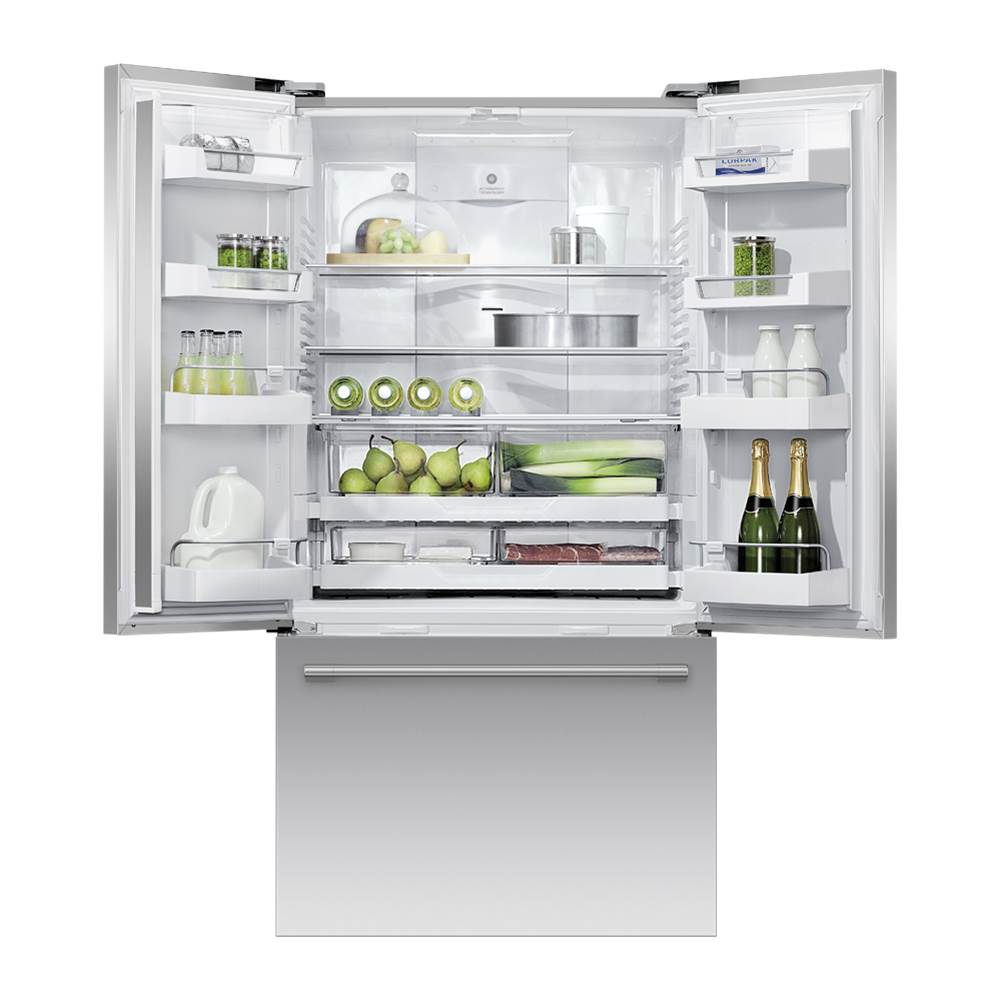 36'' French Door Refrigerator Freezer, Stainless Steel, 20.1 cu ft, Ice & External Water, Counter Depth, Pro Round Flush Handle